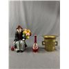Image 1 : Lot Of Misc Vintage Décor - 4" Limoges France Vase, Porcelain Balloon Man & Brass Incense Pot