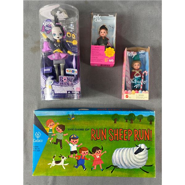 Collectible Kids Lot of My Little Pony, Kelly Dolls and Run Sheep Run Game