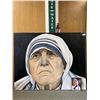 Image 1 : Original Painting 60" x 48" of Mother Teresa Unsigned Comes with Time Magazine