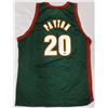 Image 1 : Seattle Supersonics Gary Payton Autographed Green Champion Jersey Size 48 Beckett
