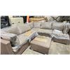 Image 2 : PATIOFLARE NAPIER PF-CS240-BR MO BROWN PLASTIC RATTAN 6PCS OUTDOOR PATIO SECTIONAL SET WITH BEIGE