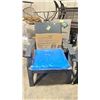 Image 2 : PATIOFLARE WHYLIE BLACK 3PCS PLASTIC RATTAN OUTDOOR PATIO CHAT SET WITH BLUE CUSHIONS *IN BOX*