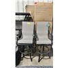 Image 1 : PAIR OF MALLIN DIRECT MODELED BROWN CAST ALUMINUM BEIGE CUSHIONED OUTDOOR PATIO BAR HEIGHT SWIVEL
