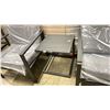 Image 3 : PATIOFLARE SAM 3 PC BLACK CAST ALUMINUM OUTDOOR PATIO CHAT SET WITH GREY CUSHIONS *IN BOX*