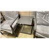 Image 3 : PATIOFLARE SAM 3 PC BLACK CAST ALUMINUM OUTDOOR PATIO CHAT SET WITH GREY CUSHIONS *IN BOX*