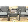 Image 3 : PATIOFLARE MELODY PF10029 BK BLACK PLASTIC RATTAN 3PCS OUTDOOR PATIO CHAT SET WITH GREY CUSHIONS