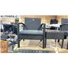 Image 2 : PATIOFLARE MELODY PF10029 BK BLACK PLASTIC RATTAN 3PCS OUTDOOR PATIO CHAT SET WITH GREY CUSHIONS