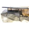 Image 2 : RATANA BROWN OUTDOOR GLASS TOP PATIO TABLE WITH UMBRELLA HOLDER ( 84"W X 43"D X 29.5"H )