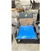 Image 2 : PATIOFLARE WHYLIE BLACK 3PCS PLASTIC RATTAN OUTDOOR PATIO CHAT SET WITH BLUE CUSHIONS *IN BOX*