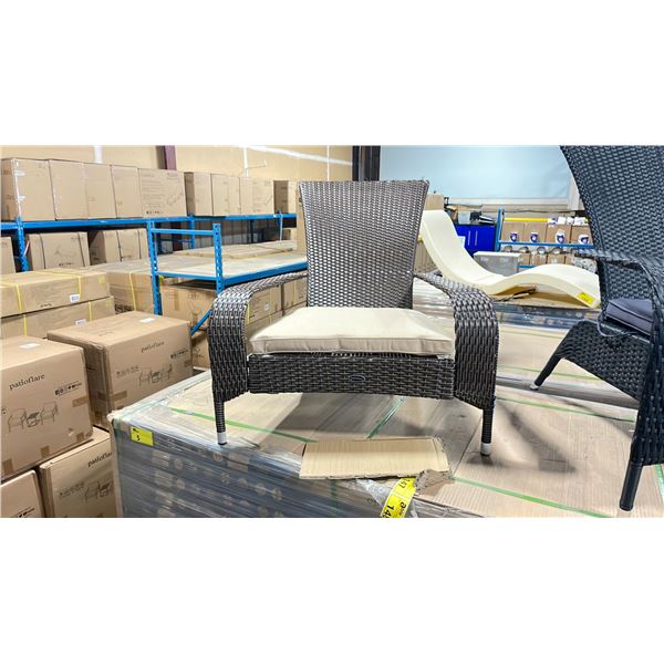 PATIOFLARE BROWN MUSKOKA OUTDOOR PATIO CHAIR WITH BEIGE CUSHION ( PF-CH338-BR ) *IN BOX*