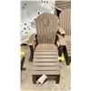 Image 2 : WOOD GRAIN COMPOSITE OUTDOOR ADIRONDACK CHAIR WITH OTTOMAN