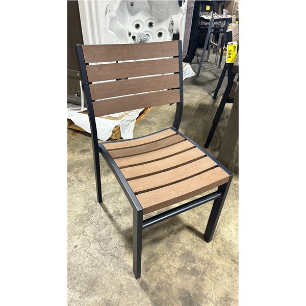 RATANA BLACK/BROWN CAST ALUMINUM OUTDOOR PATIO CHAIR