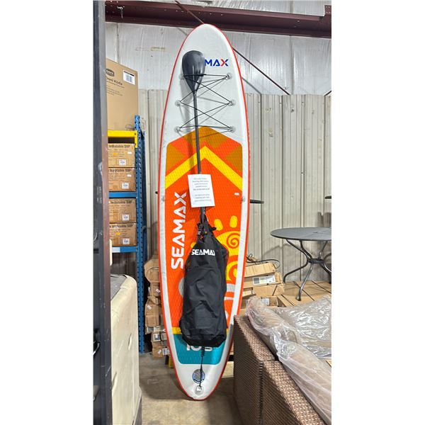 SEAMAX SEADANCER 108 ORANGE INFLATABLE STAND UP PADDLE BOARD WITH BACKPACK, PUMP, PATCH KIT, LEASH &