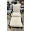 Image 2 : MALLIN MODELED BROWN CAST ALUMINUM BEIGE CUSHIONED OUTDOOR PATIO SWIVEL ARM CHAIR WITH CAST