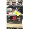 Image 2 : 2 VEHICLE BATTERIES, A VEHICLE JACK & PLASTIC BIN OF ASSORTED VEHICLE FLUIDS