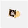 Image 2 : Large 18k Yellow Gold Moissanite & Emerald Ring by Carlo Rici