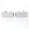 Image 3 : New Italian 14K White Gold Dual Finished Marquise Pattern Huggie Snap Earrings