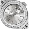 Image 1 : Rolex Ladies Stainless Steel Silver Index Diamond Bezel Date Wristwatch With Rol