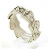 Image 7 : Unique Vintage 14K White Gold Floral Work Wavy Scrunched Eternity Band Ring Sz 5