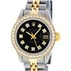 Image 1 : Rolex Ladies Quickset Two Tone 18K Yellow Gold And Steel Black Diamond Bezel 1 c