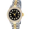 Image 2 : Rolex Ladies Quickset Two Tone 18K Yellow Gold And Steel Black Diamond Bezel 1 c