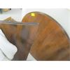 Image 2 : ROUND SOLID WOOD TABLE W/LEAF & TABLECLOTH - NO LEGS