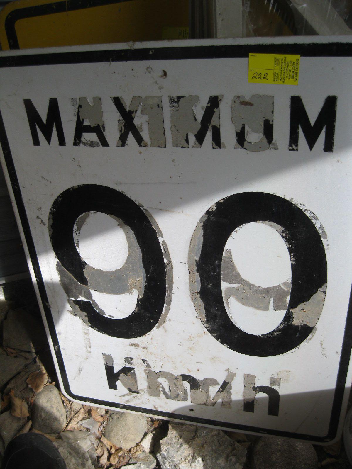 MAXIMUM 90KM/H SIGN