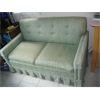 Image 1 : SM. UPHOLSTERED LOVESEAT W/BLANKET THROW