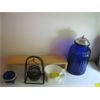 Image 2 : DECORATIVE ITEMS, SHAVING MUG, CANDLEHOLDER, BLUE LIDDED JAR, ETC.