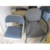 Image 1 : 2 FOLDING UPHOLSTERED CHAIRS & A METAL FRAMED UPHOLSTERED CHAIR