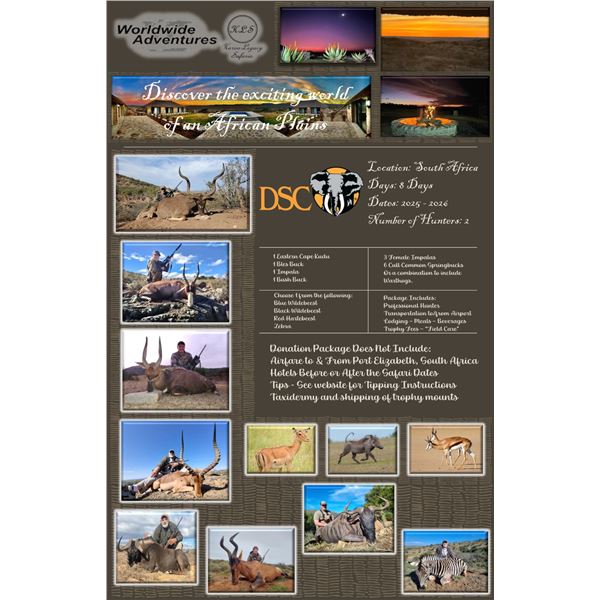 14 Animal South Africa Plains Game Hunt for 2 people-Worldwide Adventures