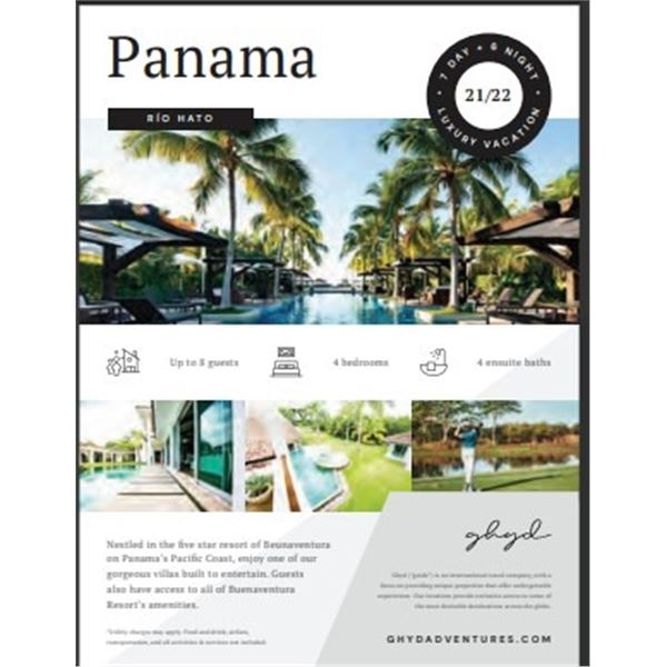 Panama Vacation Experience for up to 8 People