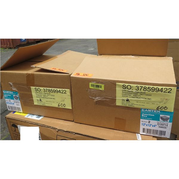 Qty 2 Cantex 5133714 Junction Box w/ Covers in Boxes (2 per box = 4 total)