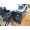 Image 2 : Black Office Desk w/ 2 Drawers 50" x 24" x 27"H w/ Rolling Armchair
