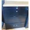 Image 1 : Black Metal 3-Drawer Lateral Filing Cabinet 36" x 40"H