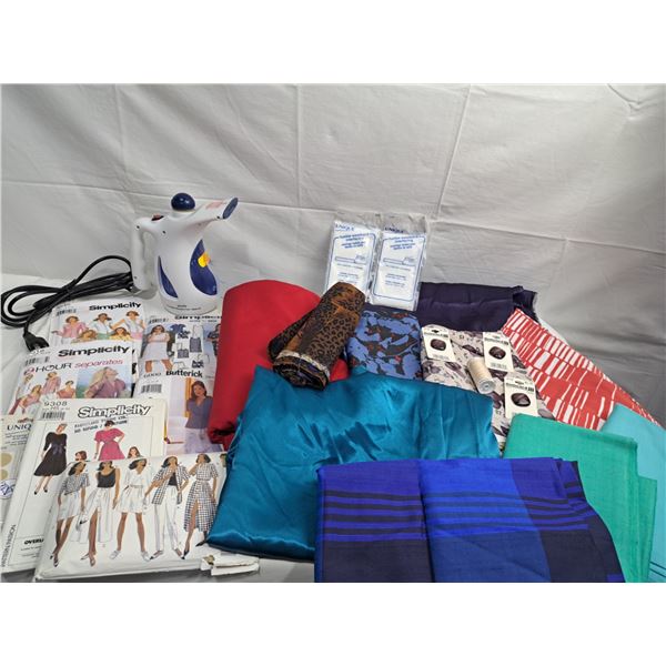 Assorted Sewing Supplies & Fabrics