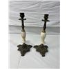 Image 1 : Marble Like Candle Sticks with Brass