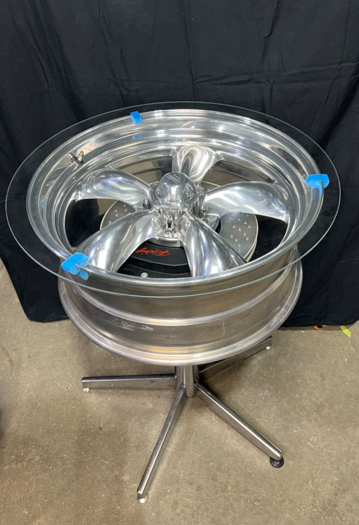 Racing Rim Table Unique American Racing Tire Rim Table With Glass Top - Sunrise Estate ...