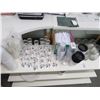 Image 1 : Plastic Cups, Glassware, Utensils On Rack