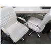 Image 2 : 3-Contemporary Chrome and Leather Office Chairs - 3 X $