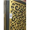 Image 2 : 4-Black w/Gold Trim 3 Panel Privacy Screens - 4 X $