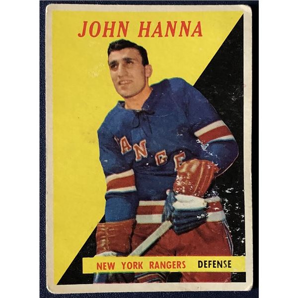 1958-59 TOPPS JOHN HANNA ROOKIE CARD