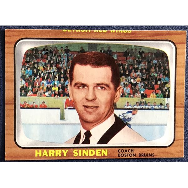1966-67 O-PEE-CHEE HARRY SINDEN (HOF) ROOKIE CARD