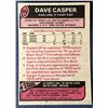 Image 2 : 1977 TOPPS DAVE CASPER (HOF) ROOKIE CARD