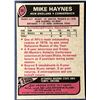 Image 2 : 1977 TOPPS MIKE HAYNES (HOF) ROOKIE CARD