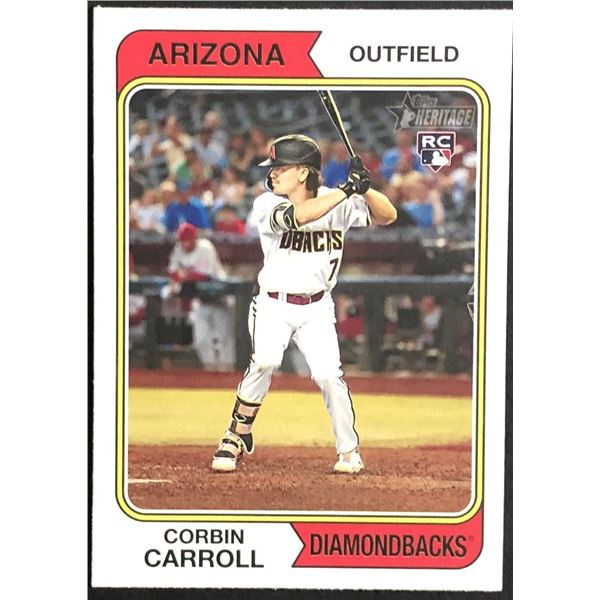 2023 TOPPS HERITAGE CORBIN CARROL ROOKIE CARD