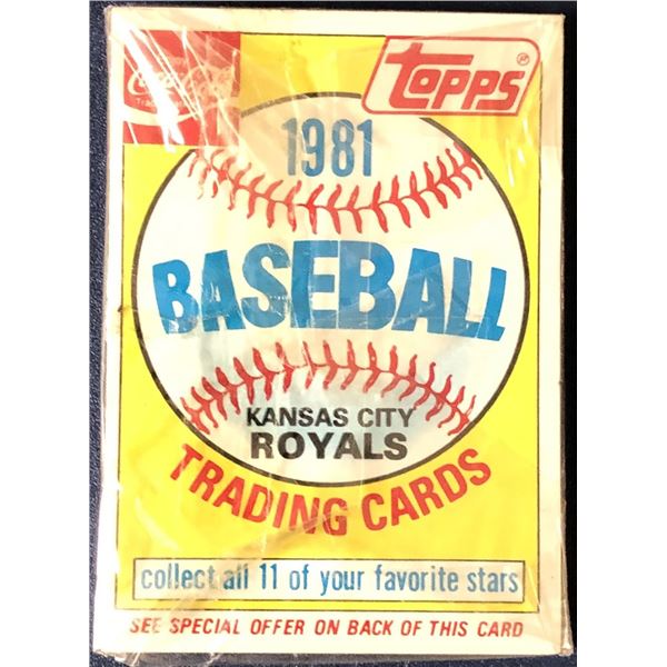 1981 TOPPS COCA COLA KANSAS CITY ROYALS SEALED SET