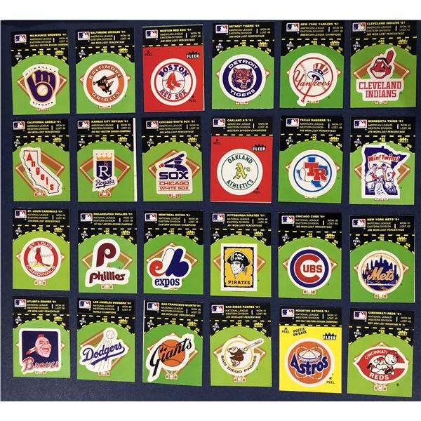 1982 FLEER BASEBALL TEAM STICKERS