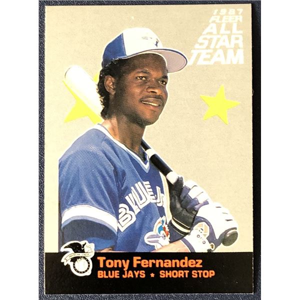 1987 FLEER TONY FERNANDEZ (HOF) AS