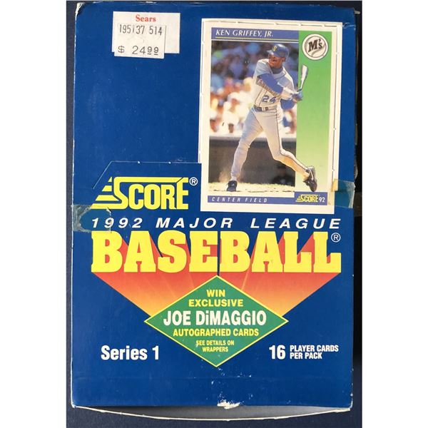 1990 SCORE BASEBALL WAX BOX